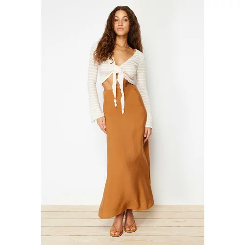 Trendyol Camel Modal Content Maxi Length Woven Skirt