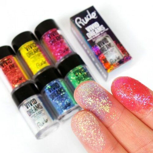 Rude Cosmetics gliter za lice i telo vivid dreams pigmenti Slike