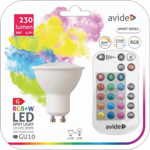 Avide Pametna sijalica, LED 4.2W, GU10, RGB+W, daljinski &amp;ndash; Smart LED GU10 4.9W Slike
