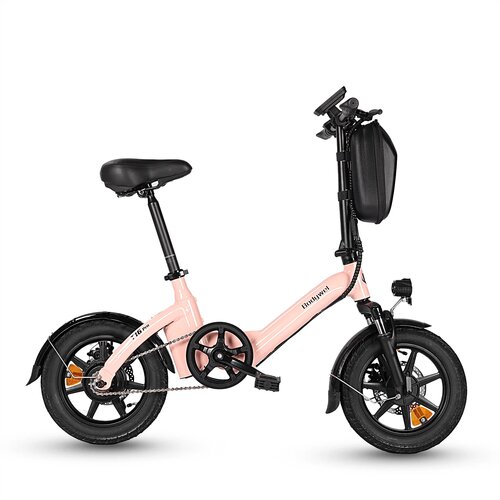 BODYWEL Mini zložljivo električno kolo T16 Pro, 14", 250 W 36 V 7,8 Ah, za vožnjo na delo, roza, (5000008645) Cene