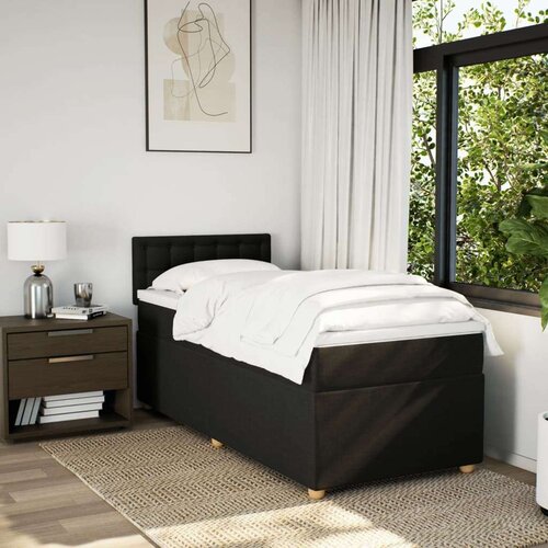 vidaXL Box spring krevet s madracem crni 80 x 200 cm od tkanine Cene