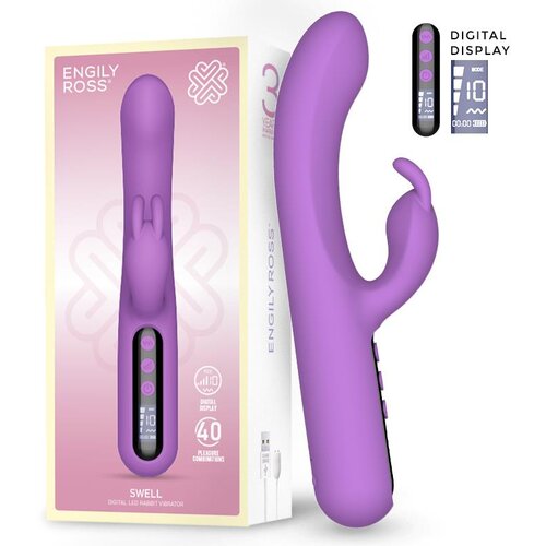 ENGILY ROSS Digital Swell Rabbit Vibrator with Digital Screen Extra Powerfull 23m Purple Cene