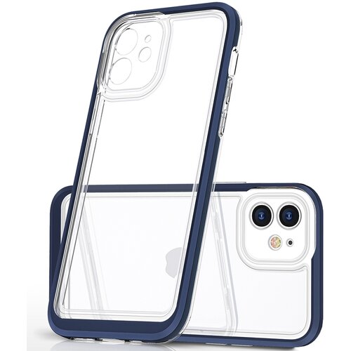 HURTEL clear etui case obudowa pokrowiec futerał z ramką do iphone 12 niebieski, (21910537) Cene