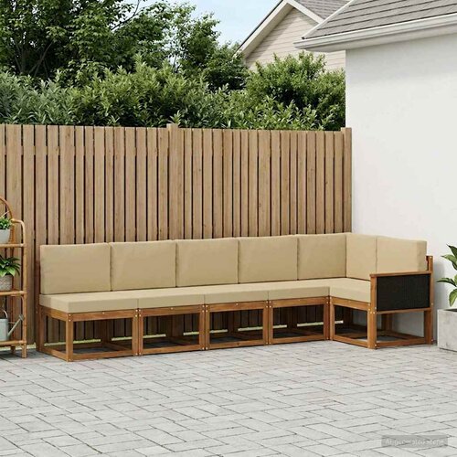  Set vanjskih sofa 6 kom. Prirodna i bež Poliester Cene