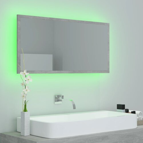  LED kupaonsko ogledalo siva boja betona 90x8,5x37 cm akrilno Slike