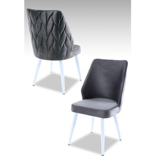 Hanah home set puf fotelja, 48x90x43 cm, 4 dijela, sivo-bijela Cene