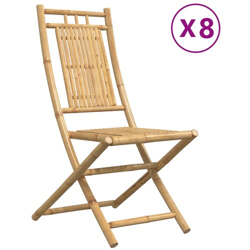  Sklopive vrtne stolice 8 kom 46 x 66 x 99 cm od bambusa Slike
