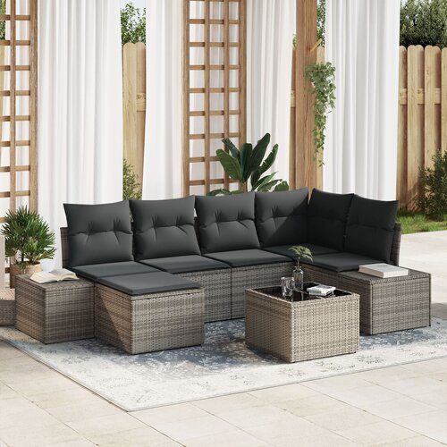 VidaXL 6-dijelni vrtni sofa set s jastuком crni poli ratan Slike