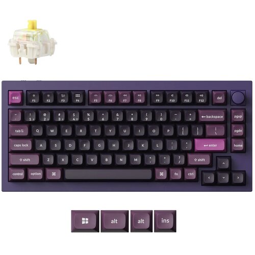 KEYCHRON Q1 Max QMK/VIA Brezžična Mehanska Tipkovnica, Bluetooth / 2.4 GHz, Banana Tactile Switch, US Layout, Q1M-V4, (21733272) Slike