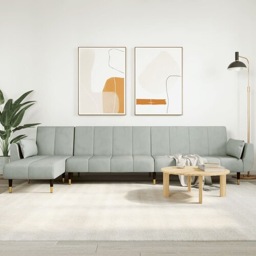 vidaXL Kutna garnitura na razvlačenje svjetlosiva 275x140x70 cm bar&scaron;un Cene