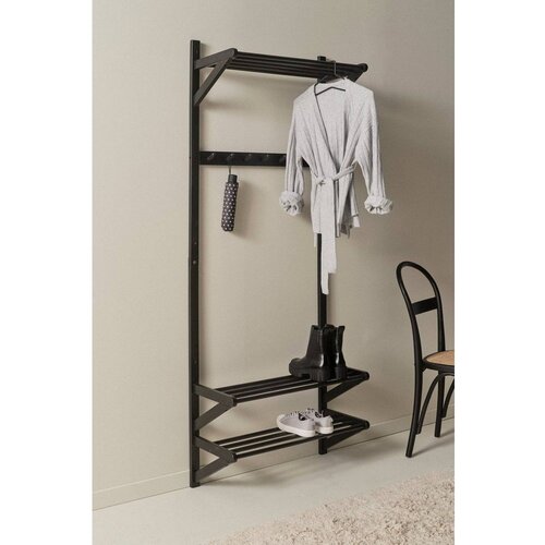 Jotex Crni set za hodnik od masivnog bora 75x190x32 cm Cole &amp;ndash; Slike