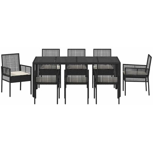  Vrtni set za objed 9 pcs Crna poliratan Slike