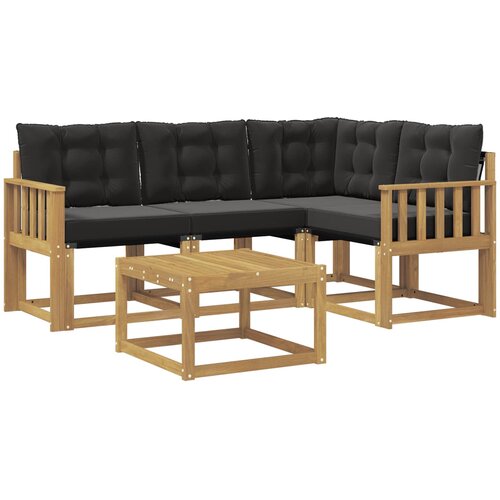 vidaXL Zunanja garnitura za sedenje z blazino 5 pcs Bela in črna, (5000270955) Cene
