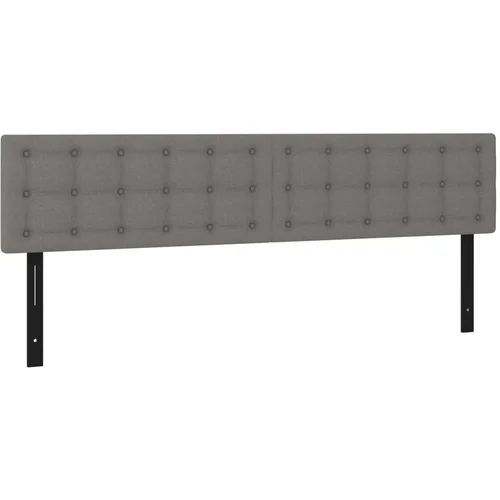 vidaXL Posteljno vzglavje 2 kosa temno sivo 90x5x78/88 cm blago, (21369459)