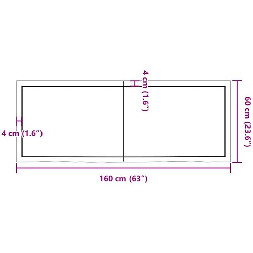  Zidna polica tamnosmeđa 160x60x(2-6) cm od obrađene hrastovine Slike
