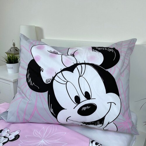 Jerry Fabrics Ružičasta/siva pamučna dječja posteljina za krevet za jednu osobu 140x200 cm Minnie Beautiful &amp;ndash; Slike