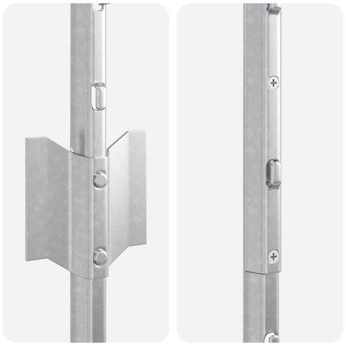  Stup za ogradu 11 pcs Srebrno 160 cm Čelik Slike