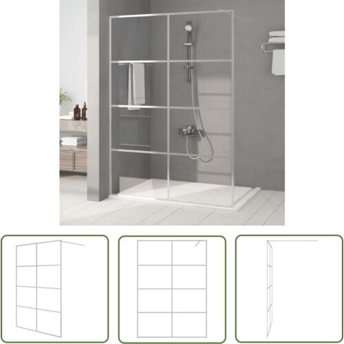 The Living Store Pregrada za tu&amp;scaron; srebrna 140x195 cm prozorno ESG steklo - Tu&amp;scaron; Stena, (21745312) Slike