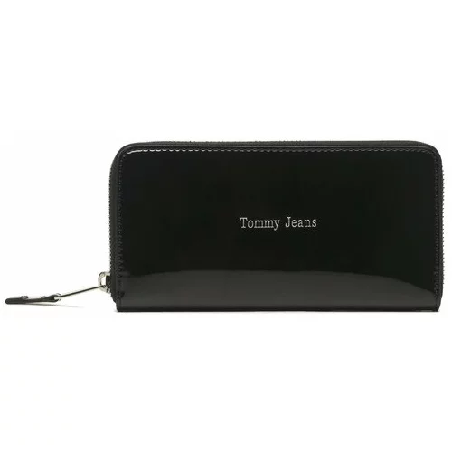 Tommy Jeans Velika ženska denarnica Tjw Must Large Za Patent AW0AW14975 Črna