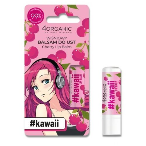 4Organic prirodni balzam za usne cherry #kawaii 4organic 5g Slike