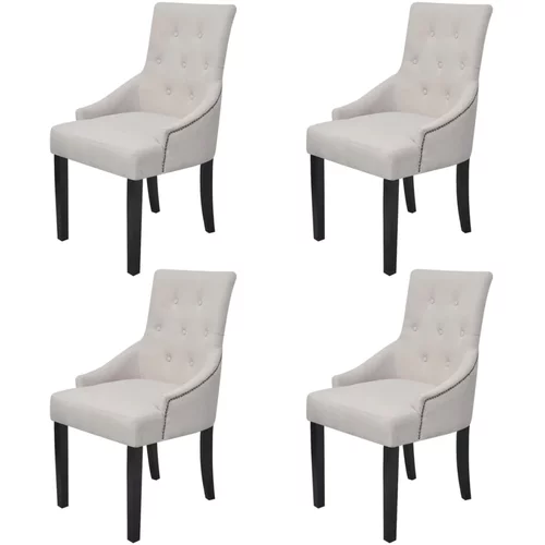 vidaXL Jedilni stoli 4 kosi kremno sivo blago