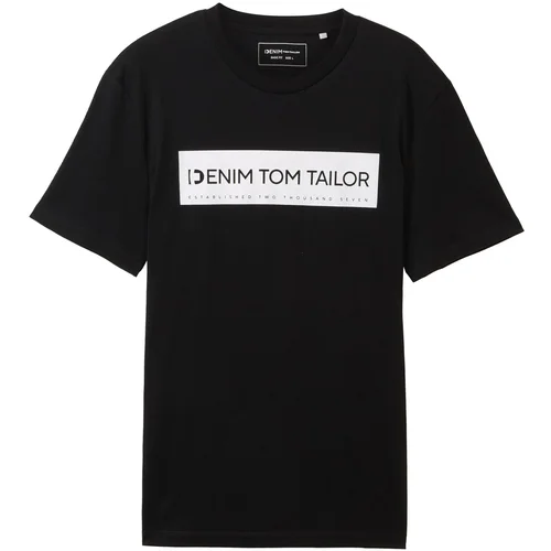 Tom Tailor Majica crna / bijela