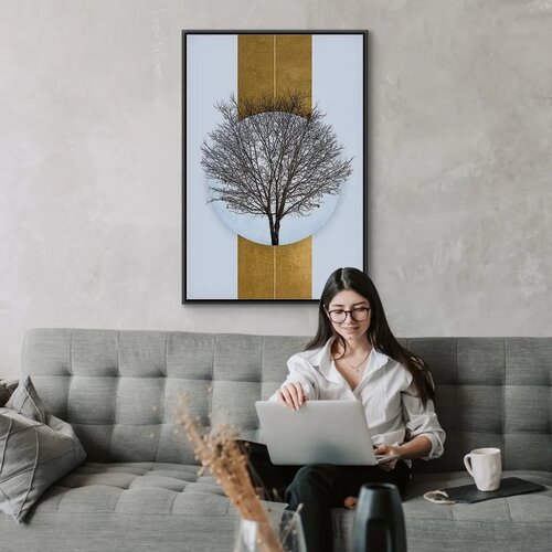  Slika - Circle of Nature (1-part) - Tree Branches in Round Composition 40x60 Slike