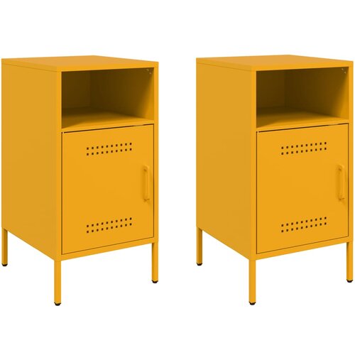 Maison Chic Dvo delni komplet Nočne omarice - Nočne mize gorčično rumena 36x39x68 cm jeklo, (21688305) Slike