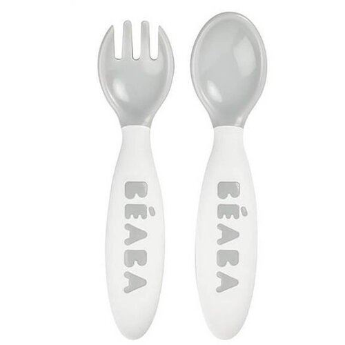 Béaba® set 2 ergonomskih silikonskih žličk 1st stage grey/sage green (8+ m) Cene