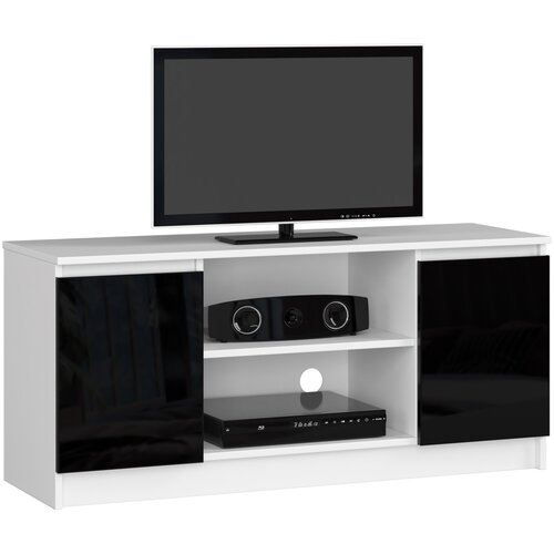 AKORD RTV KABINET 120 cm 2D 1P ČRNA ACRYLIC VISOKI SJAJ, (21713930) Cene