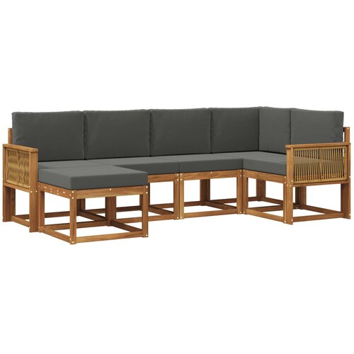 vidaXL Zunanja garnitura za sedenje 6 pcs Naravna in antracitna, (5000280183) Cene
