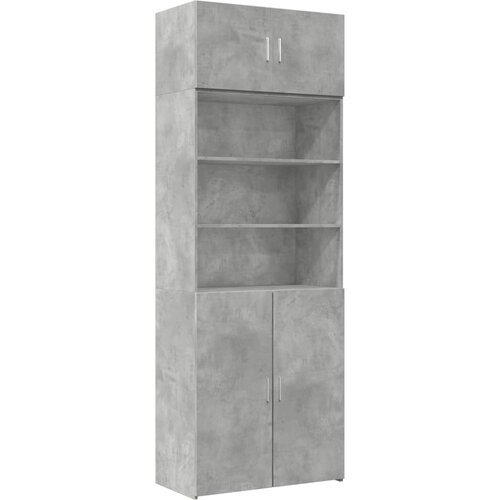 VidaXL Omara za shranjevanje betonsko siva 80x42,5x225 cm inž. les, (21415286) Slike