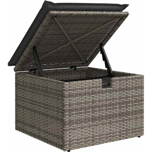  Sjedeća garnitura za vrt 4 kom. Siva poliratan 55 x 55 x 37 cm Slike