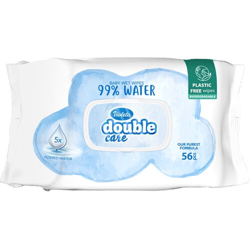 Violeta Double Care vlažne maramice Sensitive Care 99% voda 56 kom 56 kom Slike