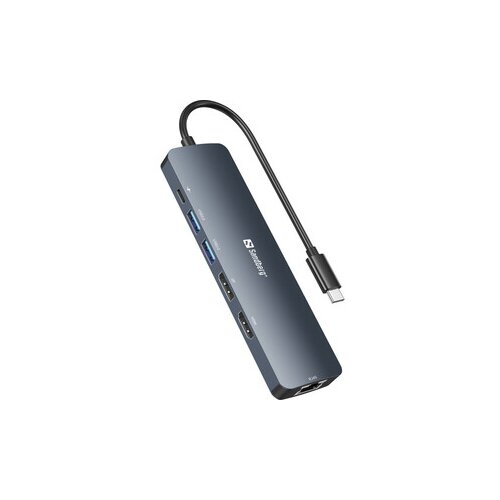 Sandberg Docking station USB-C - HDMI/DP/LAN/2xUSB 3.0/USB C PD 100W 136-43 Slike