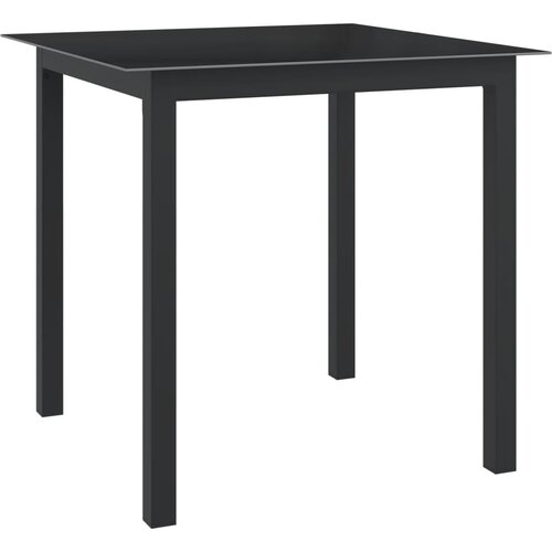 vidaXL Vrtni stol crni 80 x 80 x 74 cm od aluminija i stakla Cijene