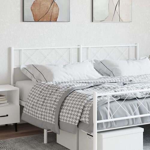  The Living Store Kovinsko vzglavje belo 160 cm - Vzglavje, (21452202) Slike