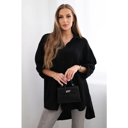 Kesi Włoski Cotton muslin shirt black Cijene