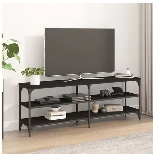  TV omarica črna 140x30x50 cm inženirski les