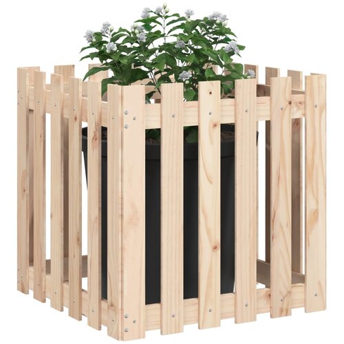  Vrtna sadilica s izgledom ograde 60x60x60 cm od borovine Slike