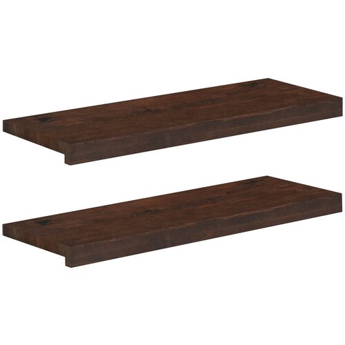 Step treads 2 kom. 80 x 25 x 2 cm Tamno smeđa Čvrsto drvo bukve Cijene