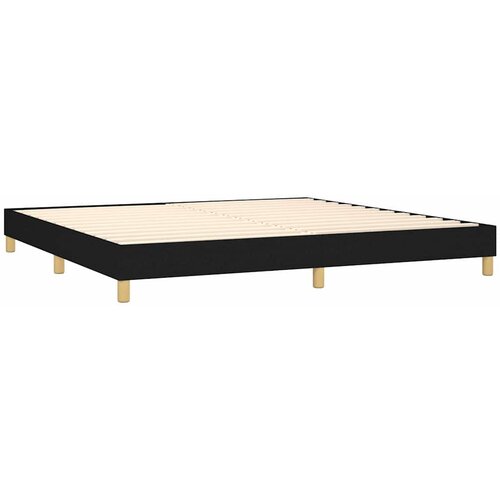  Krevet s oprugama i madracem crni 200x200 cm od tkanine Slike
