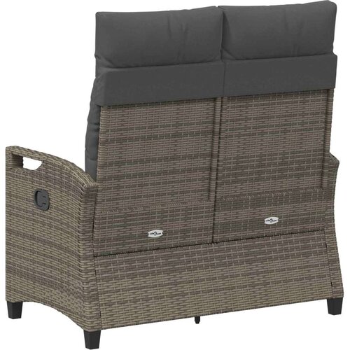  Vrtna klupa s jastukom Siva i tamno siva 105 x 60 x 112 cm - siva i tamnosiva Slike