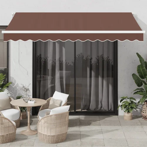 vidaXL Ročno zložljiva tenda rjava 350x250 cm vidaXL Ročno zložljiva tenda rjava 350x250 cm