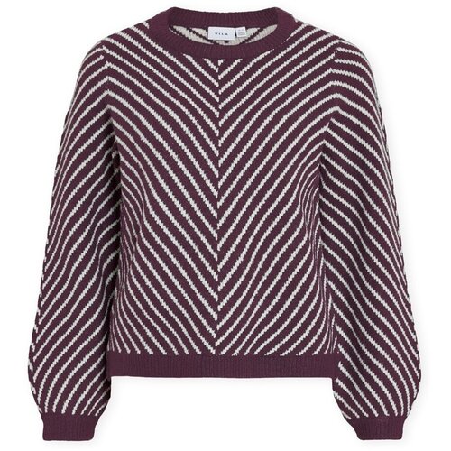 Vila Puloverji Khaia Knit - Fig Bordo Slike