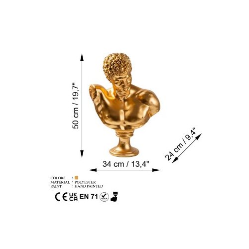 Wallxpert Decorative Object figura zlatne boje 042 Slike
