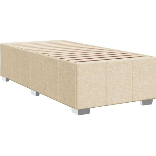 VidaXL Krevet s oprugama i madracem krem 90 x 200 cm od tkanine Slike
