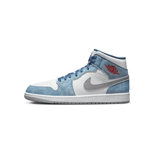 Nike Modne superge Air Jordan 1 Mid French Blue Fire Red (GS) Modra