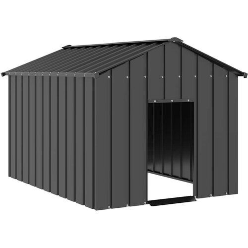 VidaXL Kućica za pse s krovom 113x153x101 cm pocinčani čelik Slike
