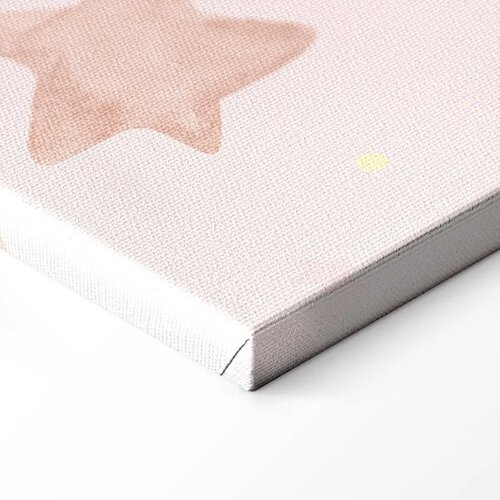  Slika - Joyful Sky - Yellow Cheerful Stars with a Rainbow Against the Phases of the Moon in a Light Beige Sky Hue 120x80 Na tali Slike